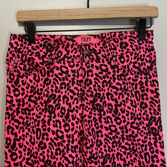 TRIPP NYC HOT PINK LEOPARD CAPRI PANTS NEW OFFICIAL RARE VINTAGE PUNK ROCK SZ 1 - Picture 2 of 7